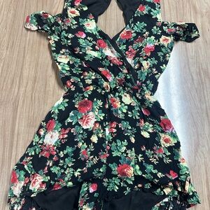 Floral Black Jumpsuit